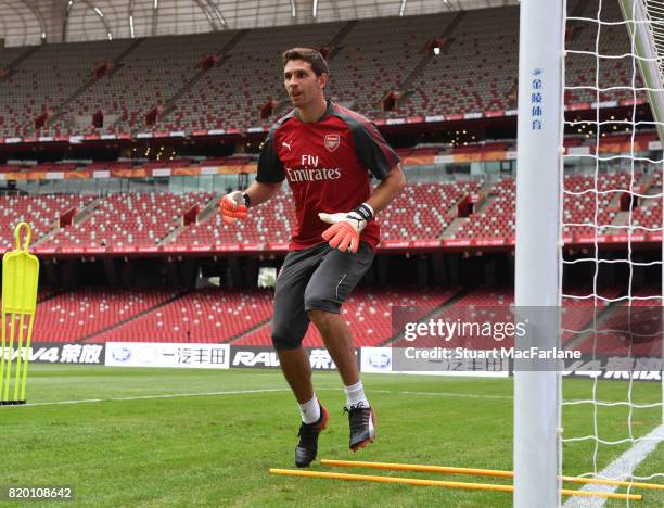 Emiliano Martinez of Arsenal during a training session at the Birds Nest stadium on July 21, 2017 in Beijing, China.