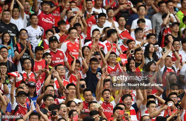 Arsenal fans during a training session at the Birds Nest stadium on July 21, 2017 in Beijing, China.