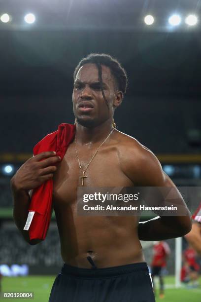 Renato Sanches of FC Bayern Muenchen looks on during a training session at Shenzhen Universiade Sports Centre during the Audi Summer Tour 2017 on...
