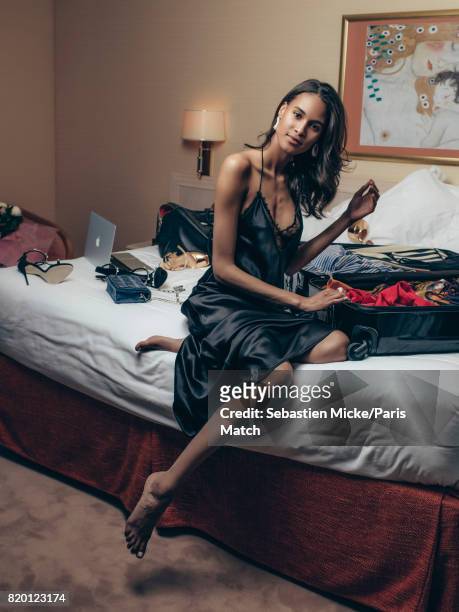 Fashion model Cindy Bruna is photographed for Paris Match on May 29, 2017 in Saint-Paul-De-Vence, France.