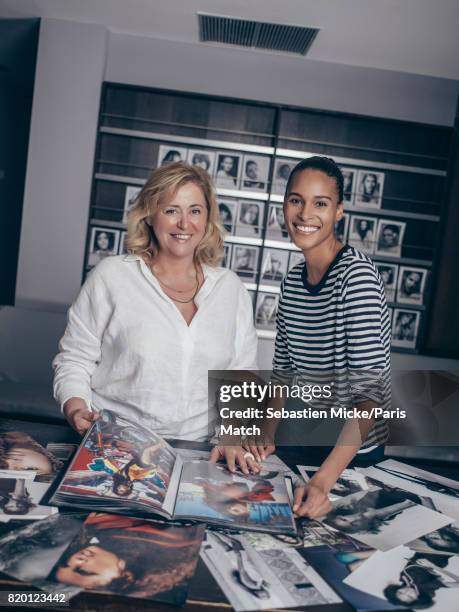 Fashion model Cindy Bruna is photographed with her agent Dominique Savri for Paris Match on May 29, 2017 in Saint-Paul-De-Vence, France.