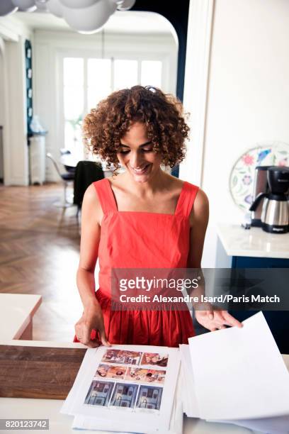 Writer and journalist Leila Slimani is photographed for Paris Match on June 20, 2017 in Paris, France.