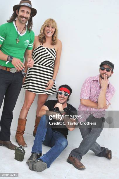 Musicians Matt Burr, Grace Potter, Scott Tournet, and Bryan Dondero poses for a portrait during the the 2008 Mile High Music Festival at Dick's...