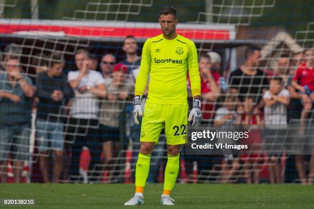 Goalkeeper Maarten Stekelenburg of Everton FC during the friendly match between FC Twente and Everton FC at sportpark De Stockakker on July 19, 2017...