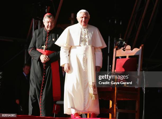 His Holiness Pope Benedict concludes his World Youth Day activities by thanking all the volunteers at The Domain on July 21, 2008 in Sydney,...