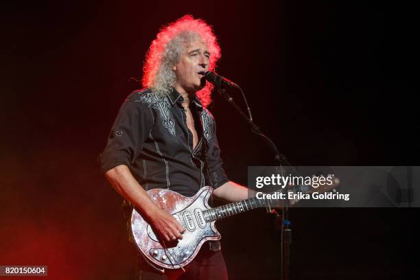 Brian May of Queen + Adam Lambert performs at The Palace of Auburn Hills on July 20, 2017 in Auburn Hills, Michigan.