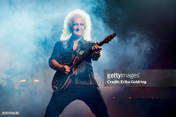 Brian May of Queen + Adam Lambert performs at The Palace of Auburn Hills on July 20, 2017 in Auburn Hills, Michigan.