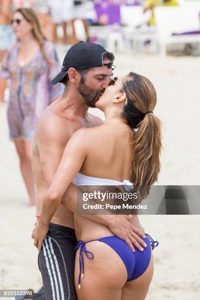 Jose Baston and Eva Longoria are seen during Global Gift Gala Party at Hard Rock Hotel Ibiza on July 21, 2017 in Ibiza, Spain.