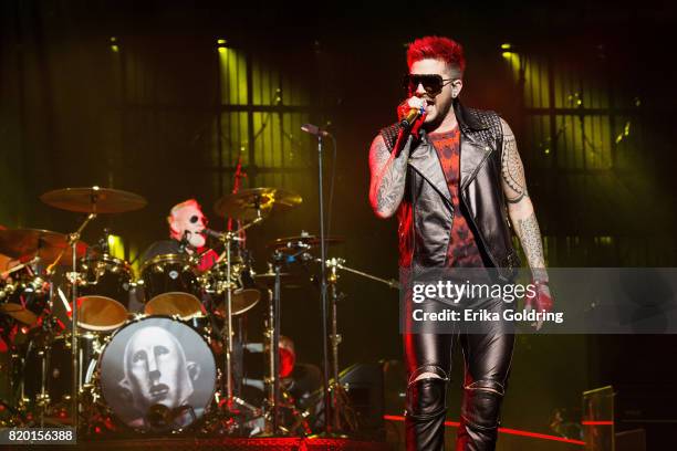 Roger Taylor and Adam Lambert of Queen + Adam Lambert perform at The Palace of Auburn Hills on July 20, 2017 in Auburn Hills, Michigan.