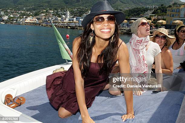 Rosario Dowson and Trudy Styler attend day fourth of the Ischia Global Film And Music Festival on July 19, 2008 in Ischia, Italy.