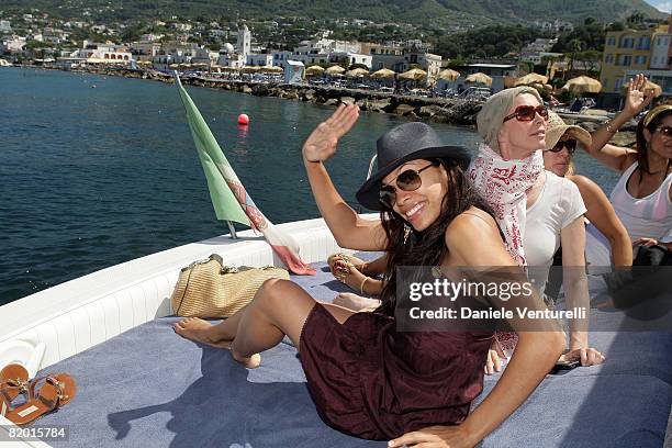 Rosario Dowson and Trudy Styler attend day fourth of the Ischia Global Film And Music Festival on July 19, 2008 in Ischia, Italy.