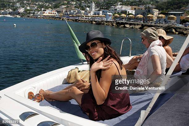 Rosario Dowson and Trudy Styler attend day fourth of the Ischia Global Film And Music Festival on July 19, 2008 in Ischia, Italy.