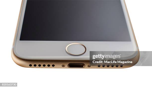 Detail of a 2016 Apple iPhone 7 with a Gold finish, taken on September 19, 2016.