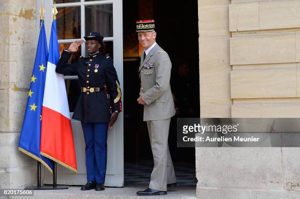 Army Commander in Chief General Francois Lecointre arrives for a meeting with French Prime Minister Edouard Philippe at Hotel Matignon on July 21,...