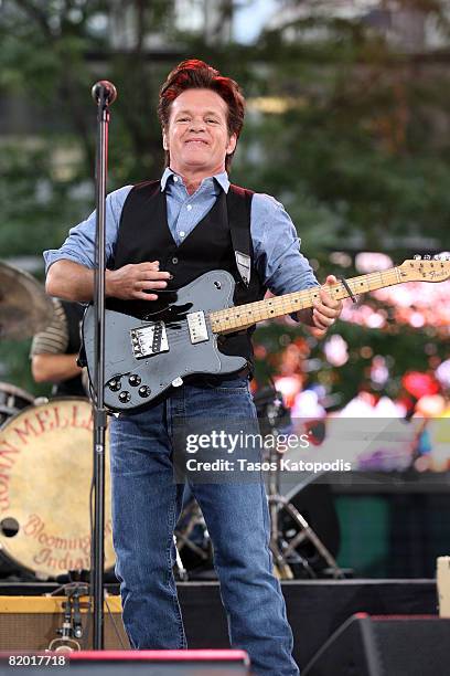 John Mellencamp performs on CBS' "The Early Show" at Daley Plaza, July 21,2008 in Chicago, Illinois. The free mini-concert was broadcast live on the...