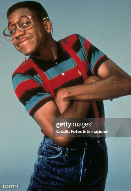 American actor Jaleel White, who stars as Steve Urkel in the television series 'Family Matters', circa 1990.