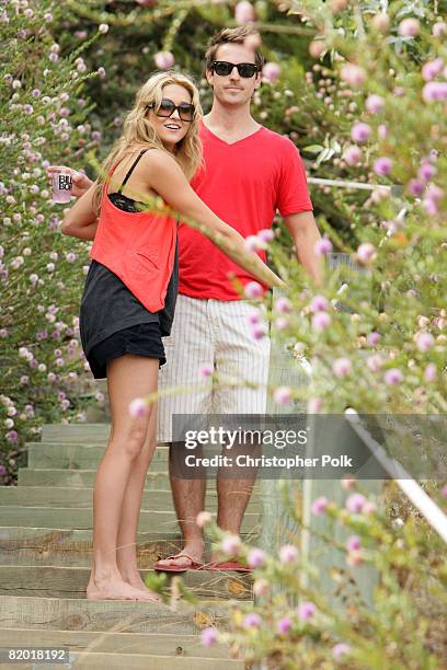 Stephanie Pratt and Mike Appel during the Malibu Magazine/Angel Beach Party at Project Beach House on July 19, 2008.