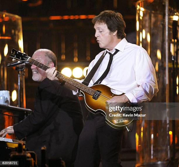 Exclusive* Sir Paul McCartney performs during the "Last Play at Shea" at Shea Stadium on July 16, 2008 in Queens, NY.