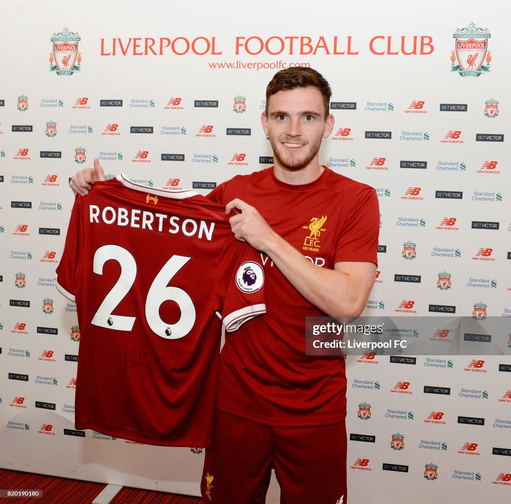 Liverpool Unveil New Signing Andrew Robertson