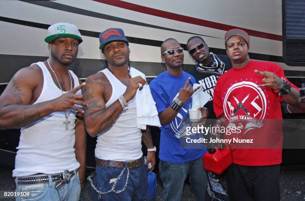 Freekey Zekey, Jim Jones, Juicy J, Project Pat and DJ Paul shoot the music video for "That's Right" on July 20, 2008 in Jersey City, New Jersey.