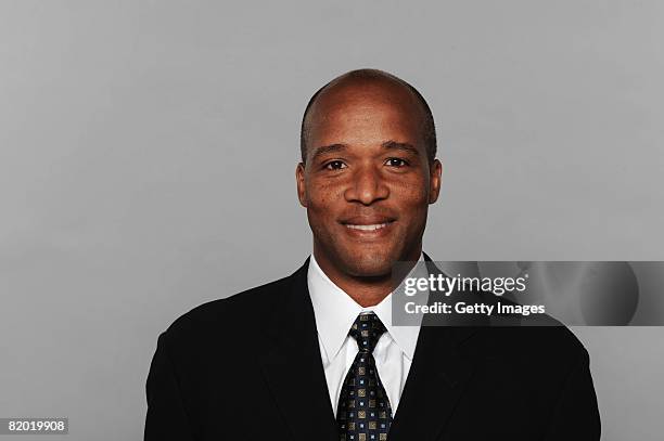 Karl Dorrell of the Miami Dolphins poses for his 2008 NFL headshot at photo day in Miami, Florida.