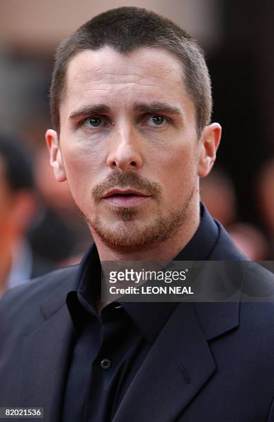Christian Bale arrives at the European premiere of the latest film in the Batman superhero film franchise, "The Dark Knight" directed by Christopher...