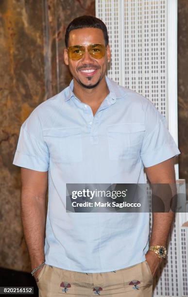 Romeo Santos Lights The Empire State Building In Honor Of The Notes For Notes Partnership at The Empire State Building on July 20, 2017 in New York...