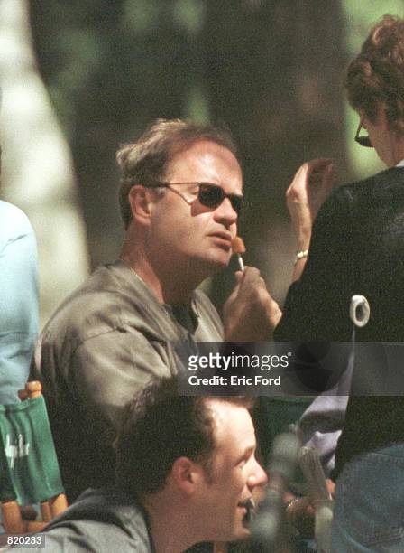 Actor Kelsey Grammer enjoys a lolipop while directing an episode of "Frasier" March 19, 2001 Los Angeles, CA.