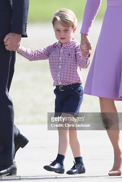 Prince William, Duke of Cambridge, Catherine, Duchess of Cambridge, Prince George of Cambridge and Princess Charlotte of Cambridge view helicopter...