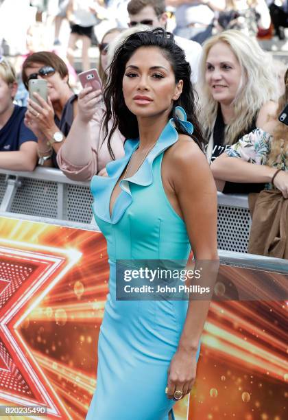 Nicole Scherzinger arriving at The X Factor Bootcamp auditions at Wembley Arena on July 21, 2017 in London, England.