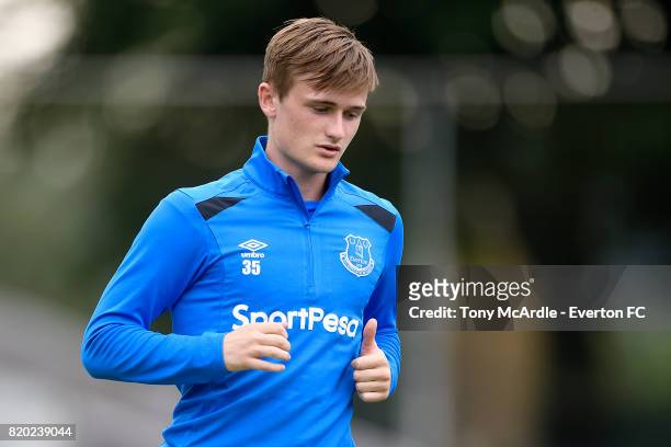 Callum Connolly of Everton before the pre-season friendly match between FC Twente and Everton FC on July 19, 2017 in De Lutte, Netherlands.