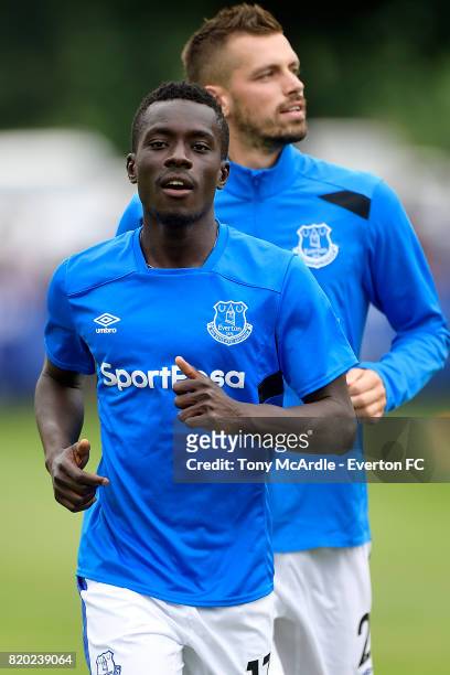 Idrissa Gueye and Morgan Schneiderlin of Everton before the pre-season friendly match between FC Twente and Everton FC on July 19, 2017 in De Lutte,...