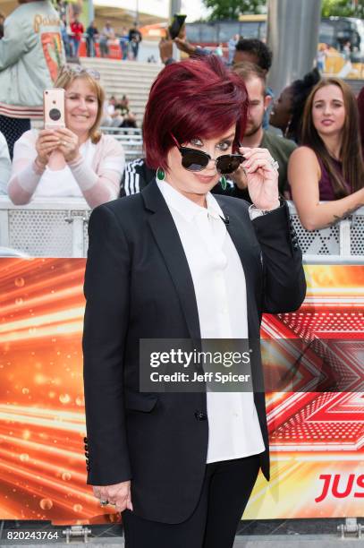 Sharon Osbourne arriving at The X Factor Bootcamp auditions at Wembley Arena on July 21, 2017 in London, England.