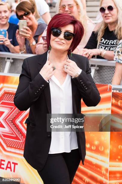 Sharon Osbourne arriving at The X Factor Bootcamp auditions at Wembley Arena on July 21, 2017 in London, England.