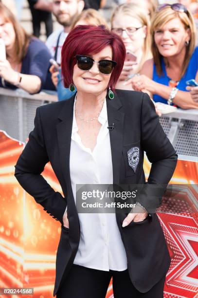 Sharon Osbourne arriving at The X Factor Bootcamp auditions at Wembley Arena on July 21, 2017 in London, England.