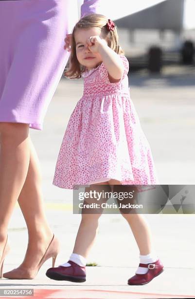 Prince William, Duke of Cambridge, Catherine, Duchess of Cambridge, Prince George of Cambridge and Princess Charlotte of Cambridge view helicopter...