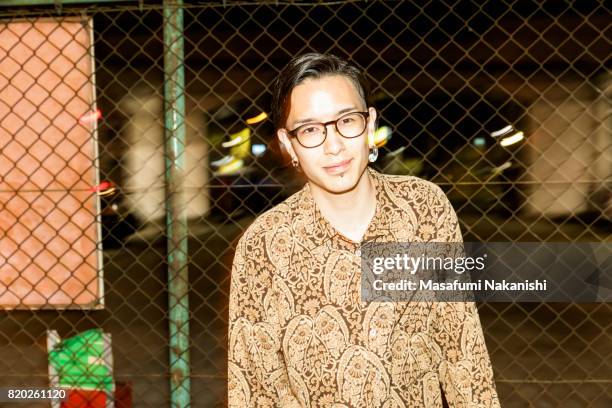 real asian man portrait on the street - flash photography stock pictures, royalty-free photos & images