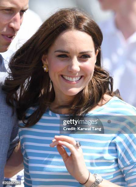 Catherine, Duchess of Cambridge after participating in a rowing race between the twinned town of Cambridge and Heidelberg on day 2 of their official...