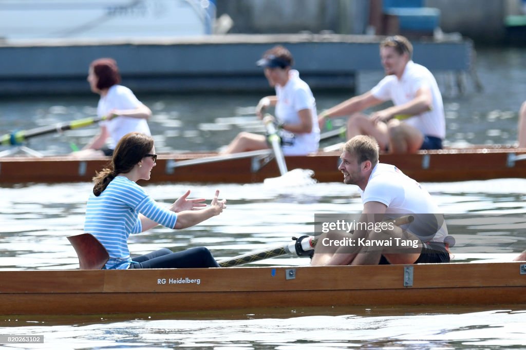 Catherine, Duchess of Cambridge participates in a rowing race between ...