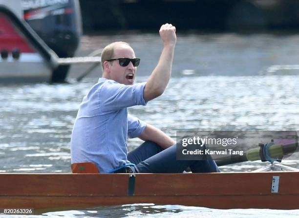 Prince William, Duke of Cambridge participates in a rowing race between the twinned town of Cambridge and Heidelberg and against Prince William, Duke...