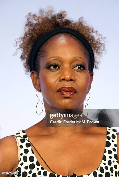 Actress Alfre Woodard of "My Own Worst Enemy" speaks during the NBC Universal portion of the Television Critics Association Press Tour held at the...