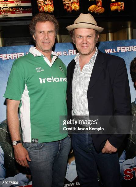 Actor Will Ferrell and actor John C. Reilly attend the screening of "Step Brothers" at the AMC Loews Lincoln Center on July 21, 2008 in New York City.
