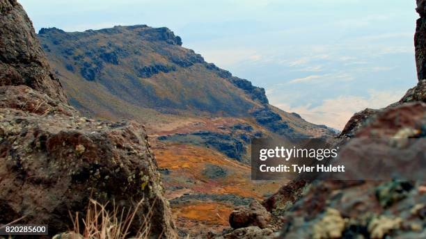 edge of cliff macro silder 2 summit steens mountain near malhuer wildlife refuge 5 - harney county stock pictures, royalty-free photos & images