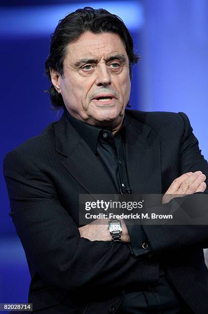 Actor Ian McShane of "Kings" speaks during the NBC Universal portion of the Television Critics Association Press Tour held at the Beverly Hilton...