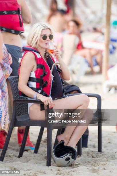 Ashley Louise James is seen at Hard Rock Hotel Ibiza at the presentation of the Global Gift Beach Party on July 21, 2017 in Ibiza, Spain.