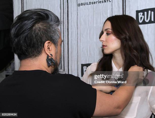 Troian Bellisario appears to promote "This Bar Saves Lives" during the BUILD Series at Build Studio on July 21, 2017 in New York City.