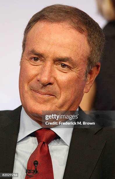 Al Michaels of "Sunday Night Football" speaks during the NBC Universal portion of the Television Critics Association Press Tour held at the Beverly...