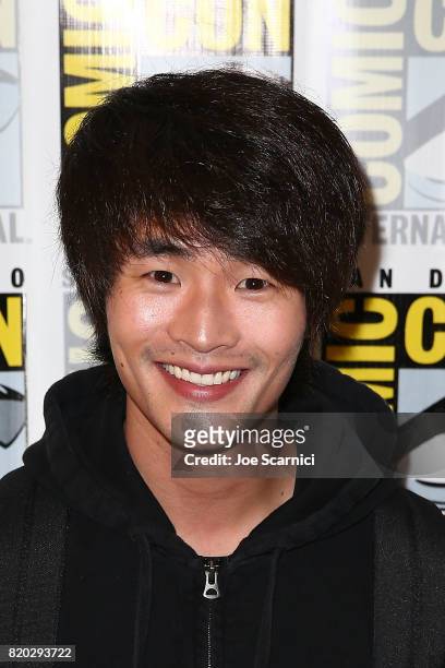 Christopher Larkin attends "The 100" press line at Comic-Con International 2017 on July 21, 2017 in San Diego, California.