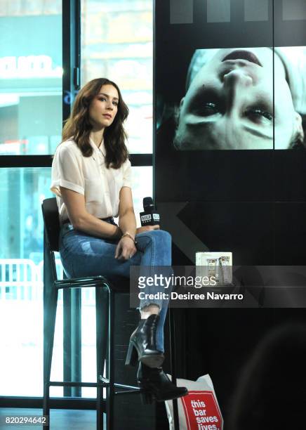 Actress Troian Bellisario attends Build to discuss her work with mission-based brand This Bar Saves Lives at Build Studio on July 21, 2017 in New...