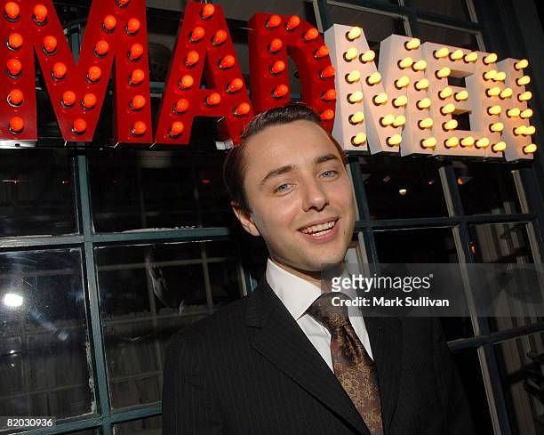 Actor Vincent Kartheiser attends the Second Season Of 'Mad Men' premiere after party held on July 21, 2008 in Hollywood, California.